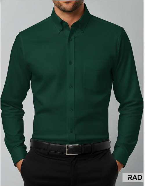 Men’s Classic Cotton Casual Shirt - Bottle Green