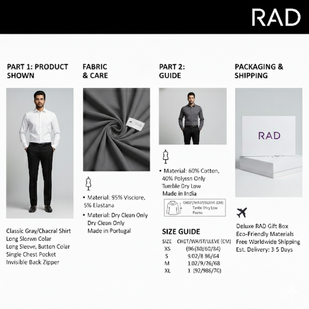 Mens Satin Regular Fit Formal Shirt - Gray/Charcoal