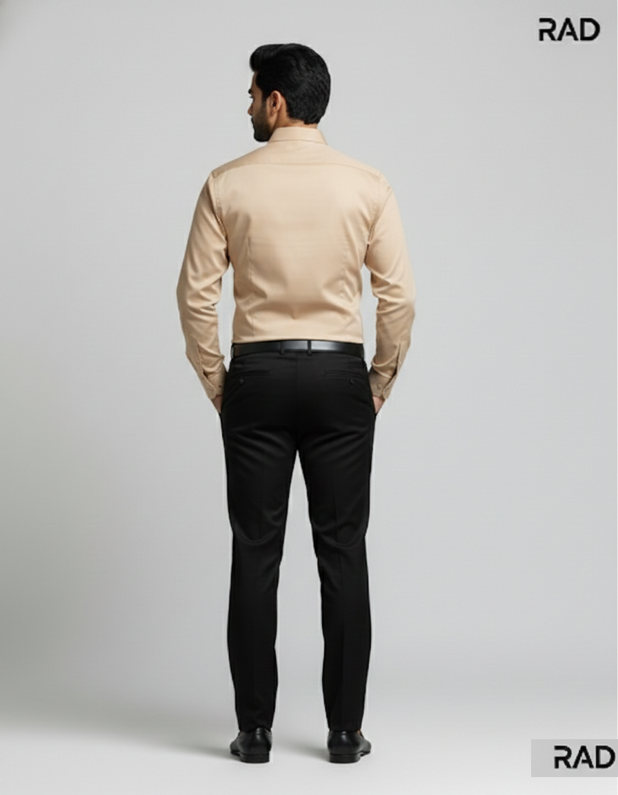 Men’s Classic Cotton Casual Shirt - Beige/Tan