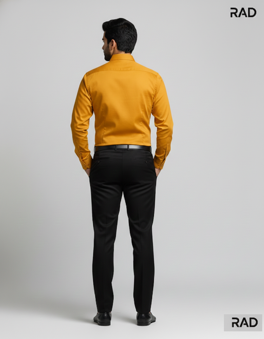 Men’s Classic Cotton Casual Shirt - Mustard