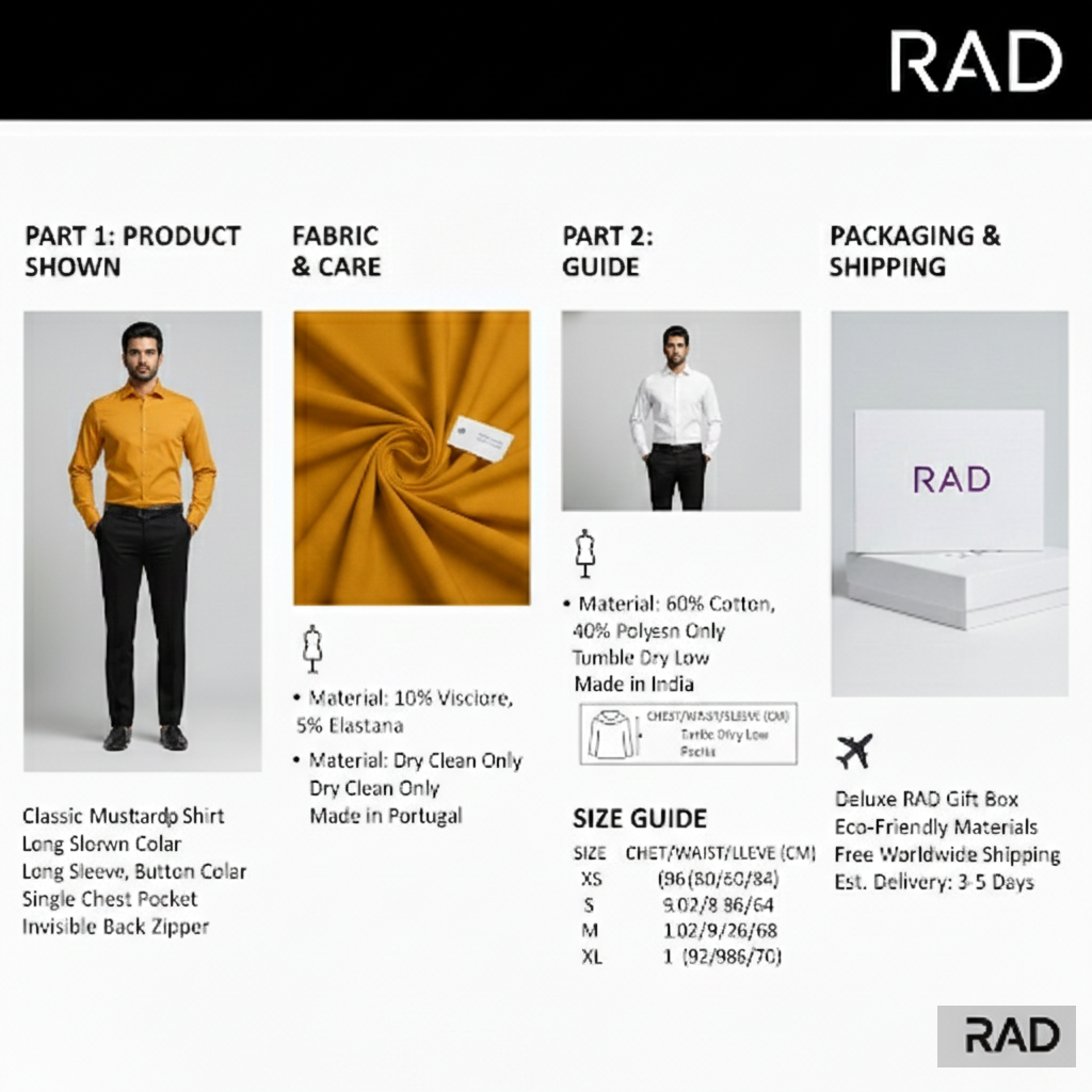 Men’s Classic Cotton Casual Shirt - Mustard