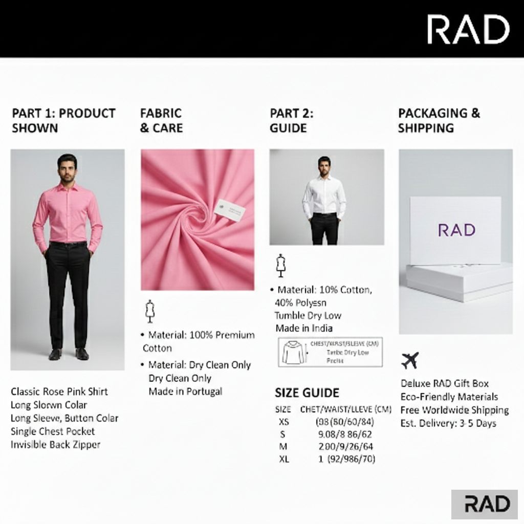 Men’s Classic Cotton Casual Shirt - Rose Pink