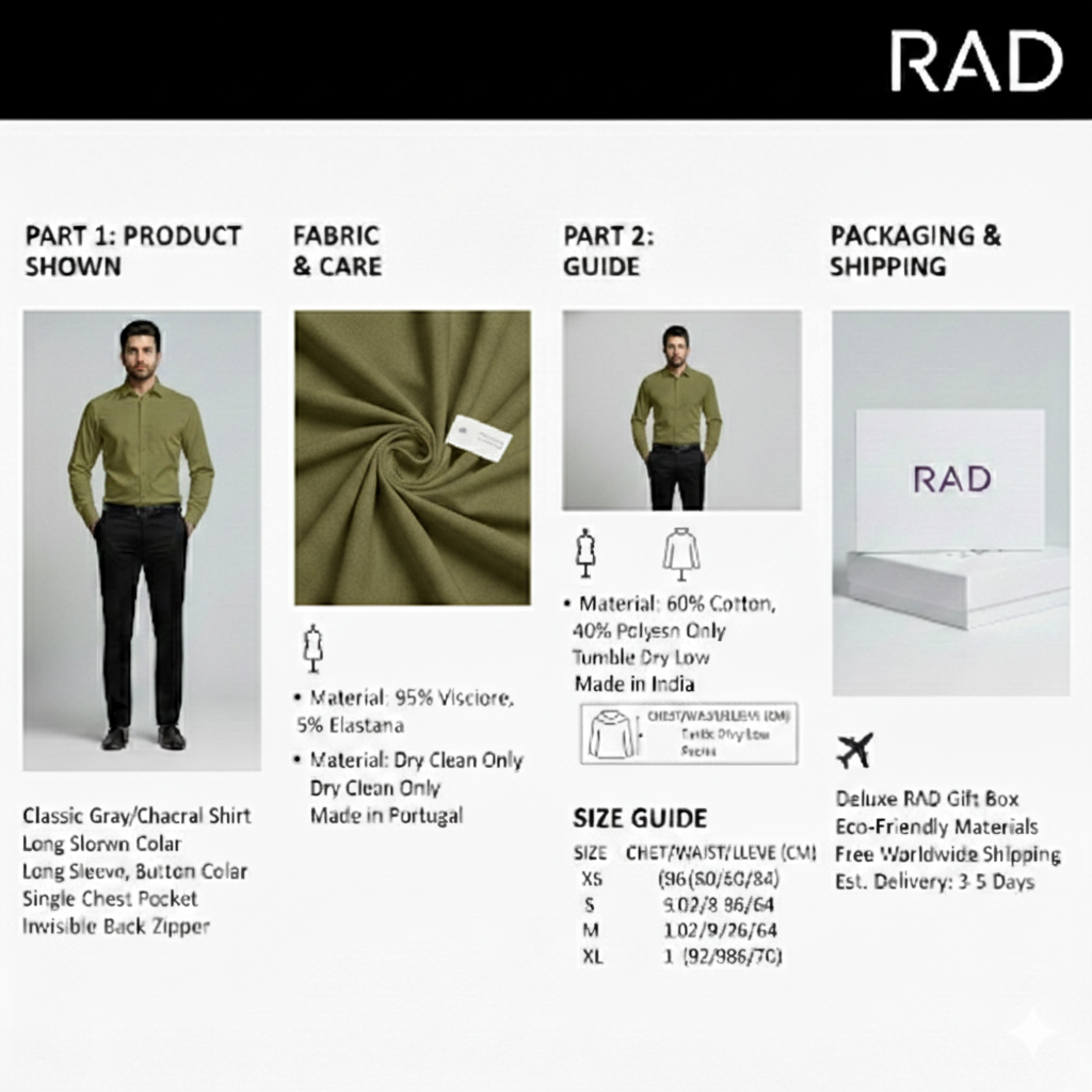 Men’s Classic Cotton Casual Shirt - Olive/Sea Moss Green