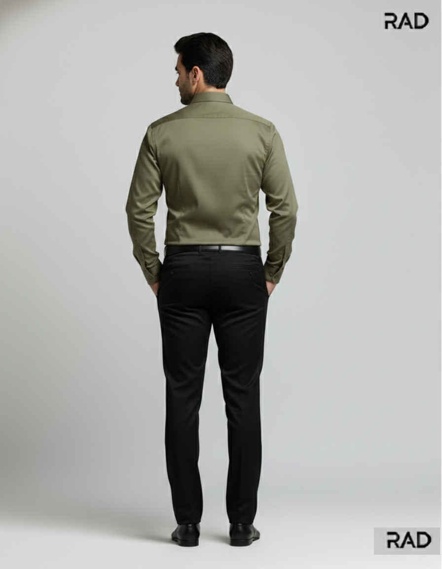 Men’s Classic Cotton Casual Shirt - Olive/Sea Moss Green