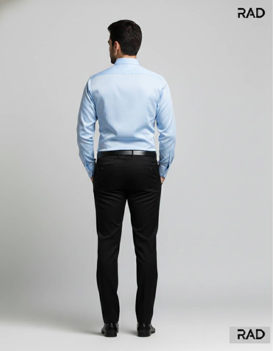 Rad Mens Cotton Regular Fit Casul Shirt -Light Blue